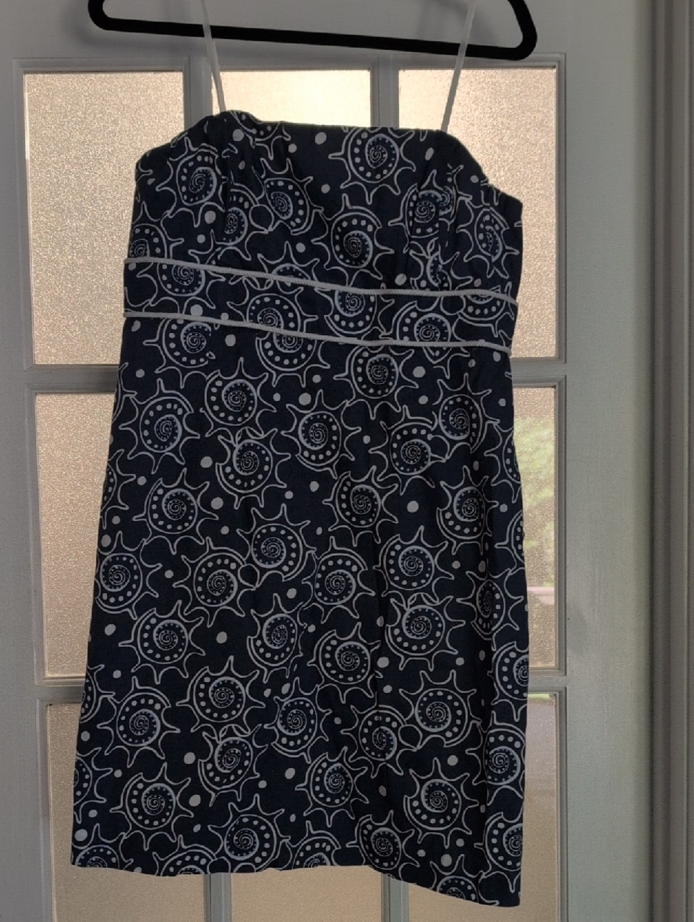 Vineyard Vines Blue Strapless Sunburst Print Mini Dress